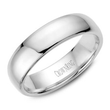 14K White Gold - 6mm Heavy Weight Domed High Polished Men's Wedding Band