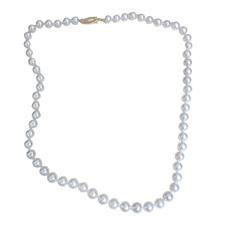 14K Yellow Gold - 7mm - Nucleus Fresh Water Round Pearl Strand - 18 inch