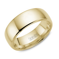 14K Yellow Gold - 8mm Supreme Heavy Weight Domed High Polished Men's Wedding Band