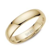 10K Yellow Gold - 5mm Medium Weight Domed High Polished Men's Wedding Band