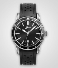 EWJ Signature - Gents Stainless Steel Case, Black Dial, Black Silicon Band