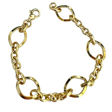 14K Yellow Gold - Italian Oval Link High Polished Fashion Bracelet - 7.5