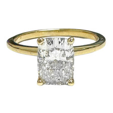 14K Yellow Gold - 1.85ct - Elongated Cushion Cut Lab Grown Diamond Love Knot Solitaire Engagement Ring  