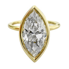 14K YELLOW GOLD - 2.32CT - LAB GROWN MARQUISE CUT DIAMOND BEZEL SET SYLVIE ENGAGEMENT RING