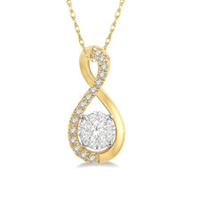 14K Yellow Gold - LoveBright Infinity Loop Diamond Pendant & Chain (0.20ct)