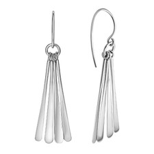 Sterling Silver -  Shining Rays Dangling Fashion Earrings