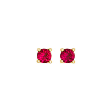14k Yellow Gold 4mm Ruby Stud Earrings
