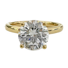 14K Yellow Gold - 2.25mm Hidden Halo Style Diamond Solitaire Ring Setting (0.05ct)