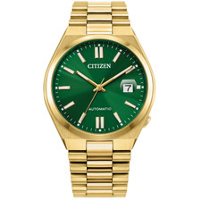 CITIZEN AUTOMATIC - TSUYOSA - GOLD TONE, GREEN DIAL - 40MM