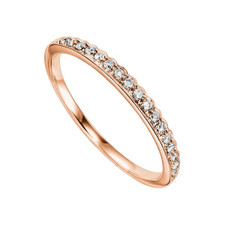 14K RG, 17DIA = 0.12ct, Stackable Rose Gold Diamond Band