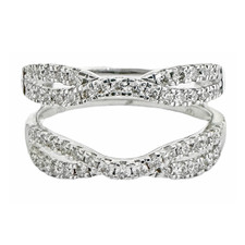 14K White Gold - 0.75ct - Round Diamond Braided Style Enhancer Jacket