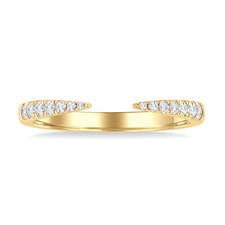14K Yellow Gold - 0.20ct - Graduated Round Diamond Set Claw Ring