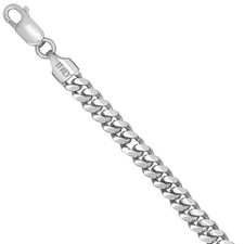 Sterling Silver - 5mm Miami Cuban Chain Bracelet - 20 inches