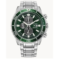 CITIZEN ECO DRIVE - PROMASTER DIVE WATCH - GREEN DIAL - CHRONO (45mm)
