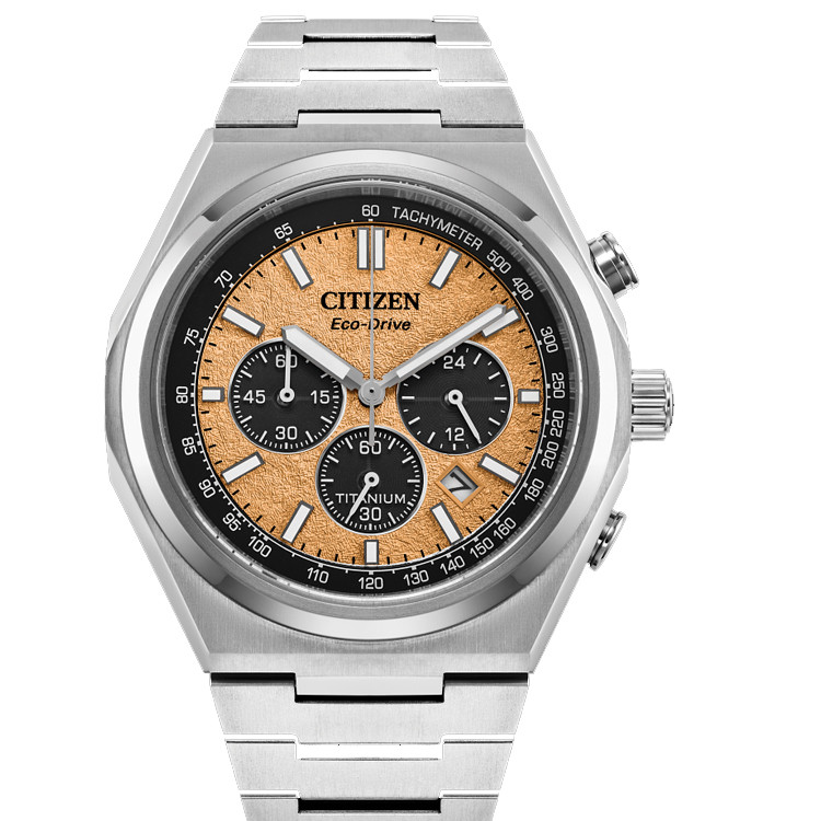 CITIZEN ECO DRIVE - ZENSHEIN CHRONO WATCH - STAINLESS STEEL COPPER