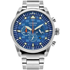 CITIZEN - AVION - MENS STAINLESS 45MM - BLUE DIAL