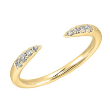 14K Yellow Gold - 0.10ct - Round Diamond Set Claw Ring