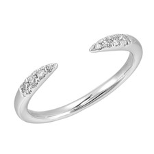 14K White Gold - 0.10ct - Round Diamond Set Claw Ring