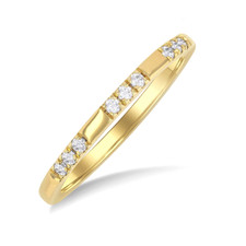 14K Yellow Gold - 0.12ct - Round Diamond Stationed Stackable Band