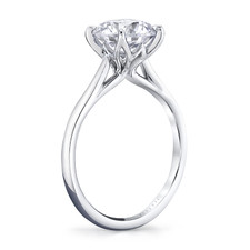 14K White Gold - Sylvie - Designer Tulip Style Solitaire Engagement Ring Setting