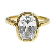 14K Yellow Gold - EWJ - Cathedral Style Bezel Set Engagement Ring Setting