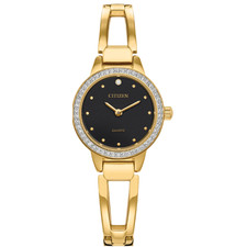 LADIES CITIZEN - QUARTZ WATCH - GOLD TONE  - CRYSTAL BEZEL - 24MM
