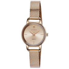 LADIES CITIZEN QUARTZ WATCH - ROSE GOLD TONE MESH BRACELET