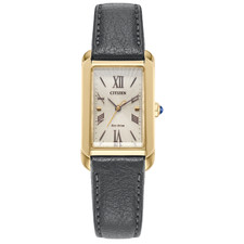 LADIES CITIZEN ECO DRIVE BIANCA TANK WATCH - LEATHER BAND