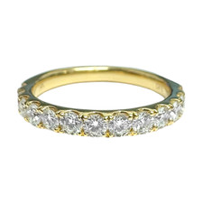 14K Yellow Gold - 0.78ct - 13 Round Diamond Shared Prong Wedding Band