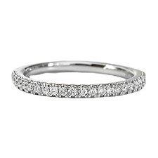 14K White Gold - 0.20ct - Round Cut Diamond Shared Prong Wedding Band