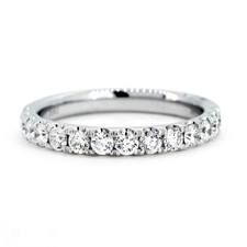 14K White Gold - 0.65ct - 14 Round Diamond Shared Prong Wedding Band