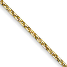 10K Gold - 0.95mm - Italian Diamond Cut Cable Link Necklace - 18 inch