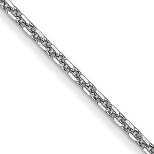  10K White Gold - 0.95mm - Italian Diamond Cut Cable Link Necklace - 18 inch