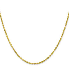 10K Yellow Gold - 2mm Diamond Cut Rope Chain - 20 inches