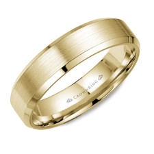 10K Yellow Gold - 5mm - Satin Finished Beveled Edge Wedding Band