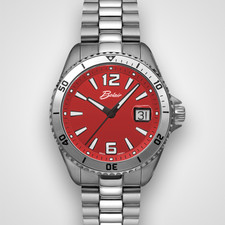 EWJ  SIGNATURE AUTOMATIC - STAINLESS STEEL & RED DIAL WATCH