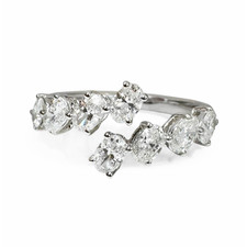 14K White Gold - 1.25ct - Oval Cut Shared Prong Bypass Ring