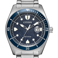 CITIZEN ECO DRIVE MENS - TERRA FORCE - STAINLESS BLUE BEZEL - 43MM