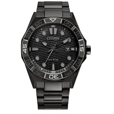 CITIZEN ECO DRIVE BRYCEN - ALL BLACK - WAVE DIAL - 42MM