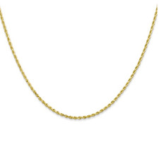 10K Yellow Gold -  1.5MM DIAMOND CUT ROPE CHAIN - 18 INCHES