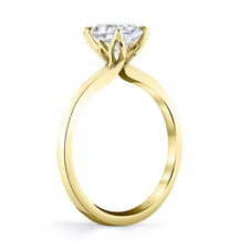 14K Yellow Gold - Sylvie Designer Tulip Style Solitiare Engagement Ring Setting