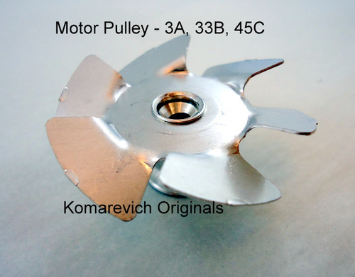 Motor Pulley with Fan for 3A, 33B, 45C Lortone Tumbler