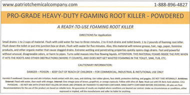 Foaming root killer eradicates roots in sewers, septic tanks, leach drain fields, cesspools, drainpipes, mainlines and plumbing. Also makes an amazing all-purpose drain cleaner effective on grease, fats, oils, soap scum and organic waste.