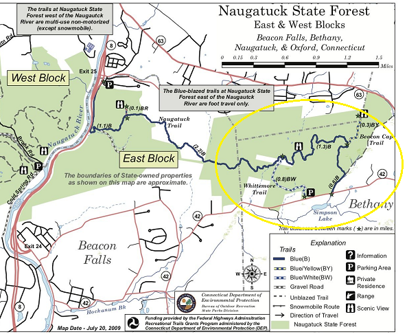 Naugatuck State Forest Trail Map