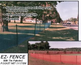 Pocket Garden Fence 4' x 150' Green/Orange Snow Sports Baseball Outfield Fence 