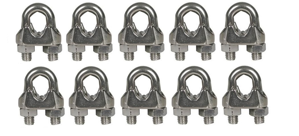 Cable Clamps 1/8” U-Bolts Galvanized Wire Rope Clamps Clips 10 Pack -  EXCURSIONS Journey To Health