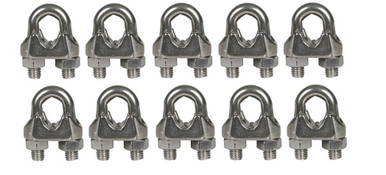 Cable Clamps 1/8 inch 10 pack Galvanized U Bolts
