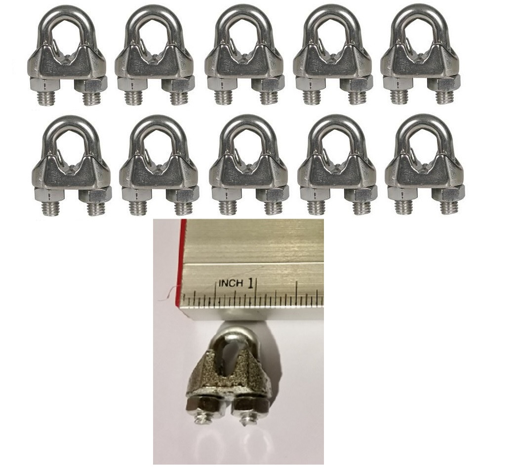 Cable Clamps 3/16” U-Bolts Galvanized Wire Rope Clamps Clips 10 Pack -  EXCURSIONS Journey To Health, image size:1049x961