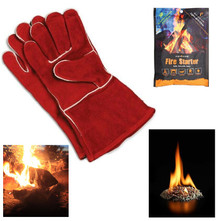 Fireplace Gloves plus InstaFire Starter Packet