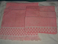 Vintage SEARS TOWELS Pink White (5 pc) 2 Hand, 3 Wash Checks